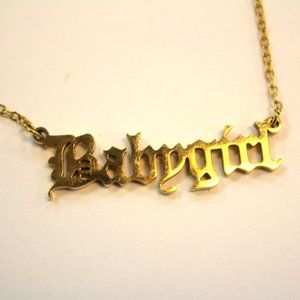 "Babygirl" Gold Old English Necklace